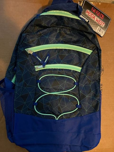 Kids Backpack - Moda West - Color: Blue/Green