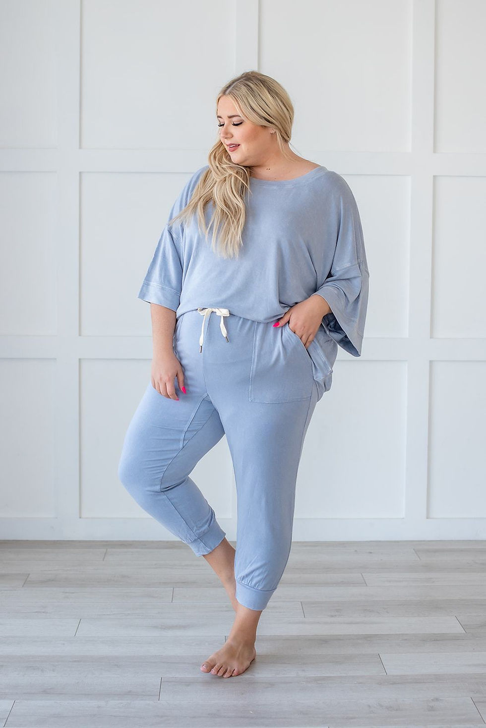 Thumbnail: Lazy Weekend French Terry Joggers - Blue