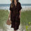 Thumbnail: R+T (Brown/Purple) Loose V-Neck Summer Dress