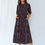Thumbnail: R+T (Black/Purple) Women's Elastic Waist Dress