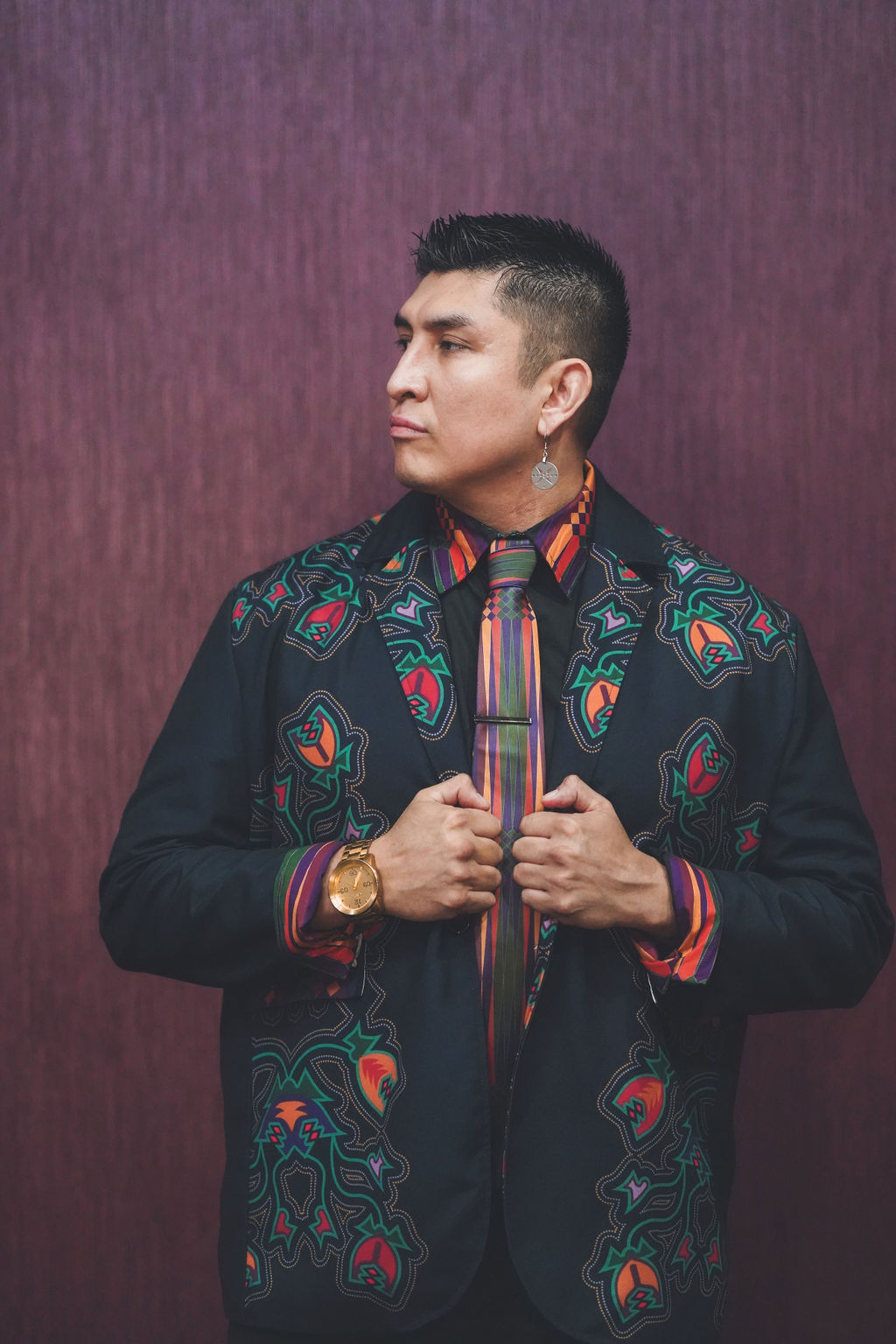 Men's Casual Flat Lapel Collar Blazer