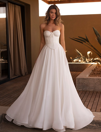 Amelia -drop-waist-satin-corset-wedding-dress-organza-a-line-skirt