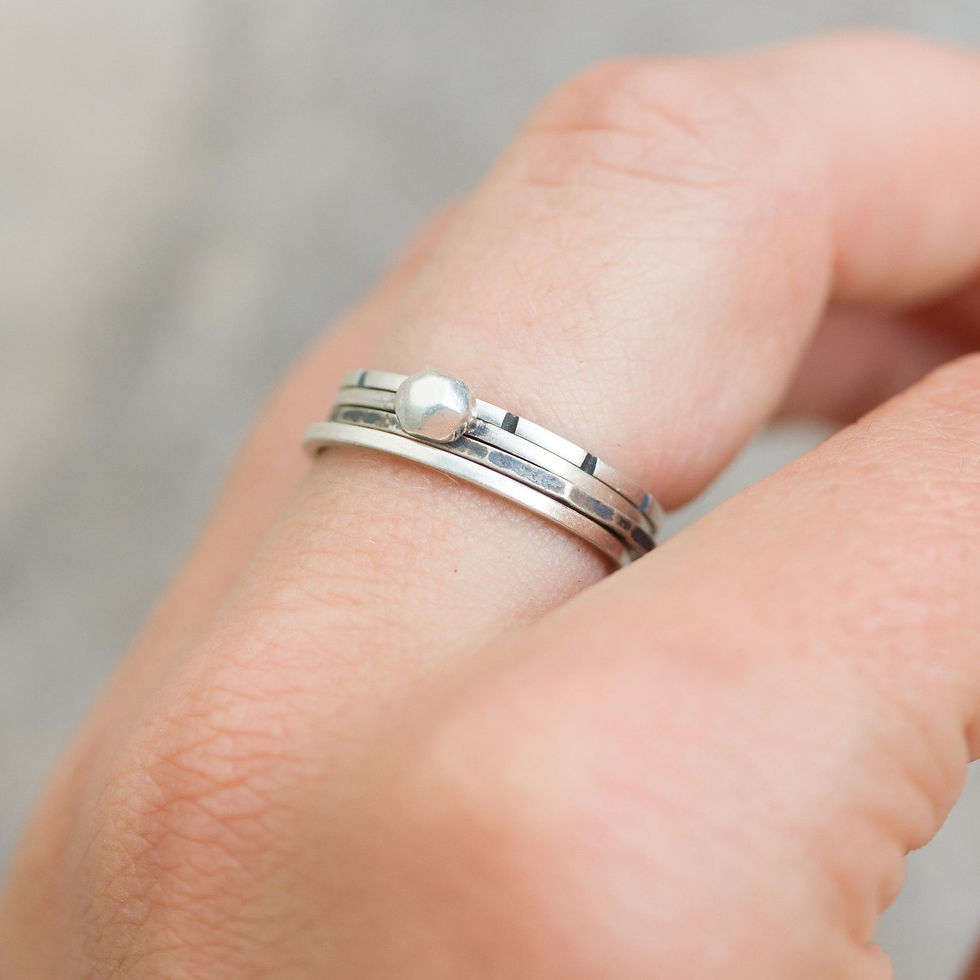 Thumbnail: Stripes - sterling silver stackable ring