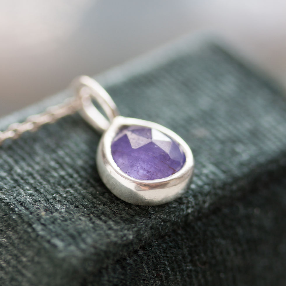 Thumbnail: Tanzanite necklace - delicate necklace with tanzanite stone
