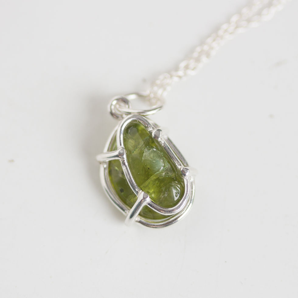 Thumbnail: Peridot necklace, sterling silver