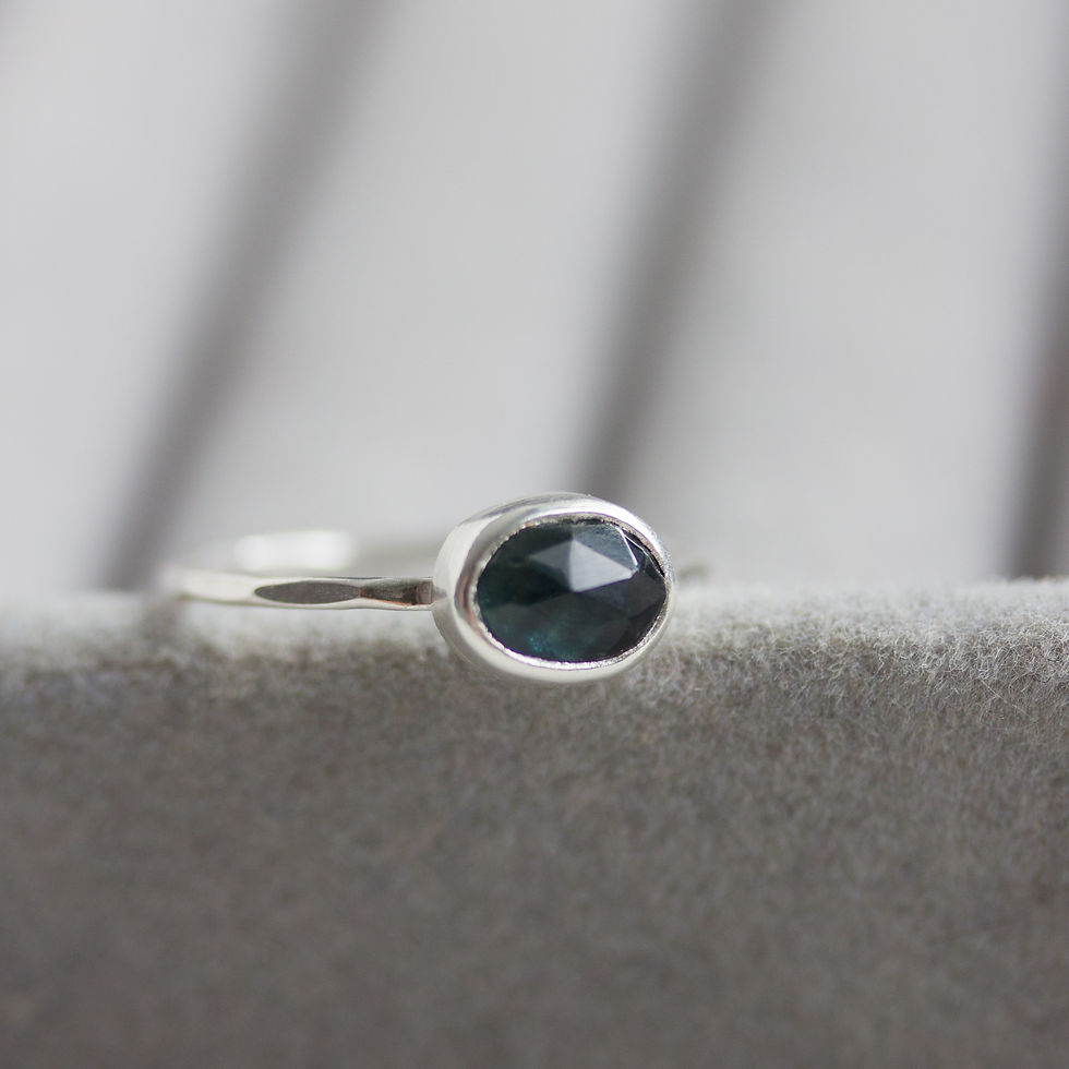Thumbnail: Natural blue Australian parti-Sapphire ring - deep blue