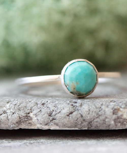 Thumbnail: Turquoise ring - skinny stackable ring