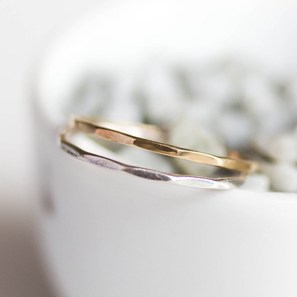 Thumbnail: Skinny faceted ring - tiny stackable ring