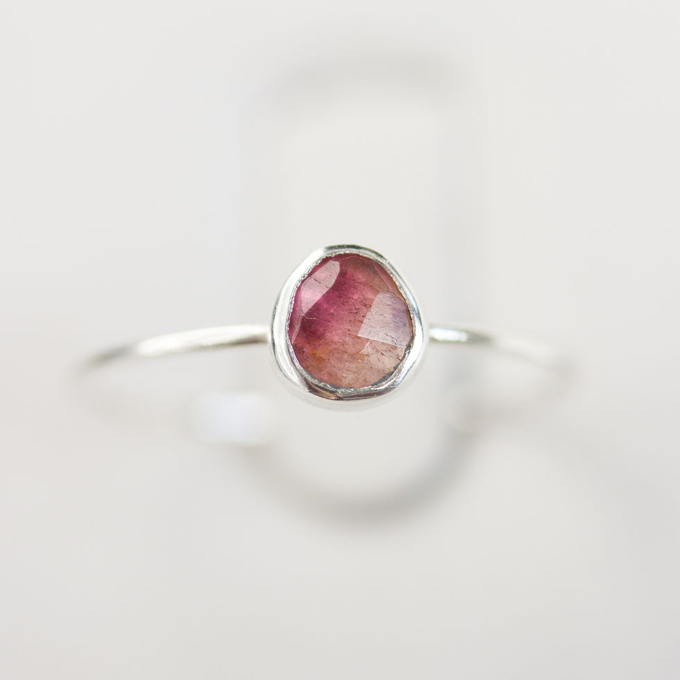 Thumbnail: Bi-color Tourmaline ring - skinny stackable ring