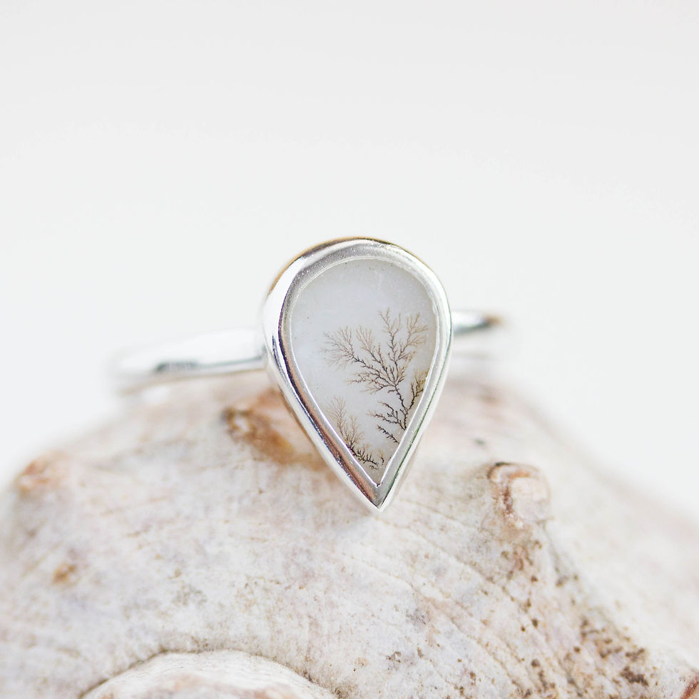 Thumbnail: Dendritic agate ring, drop