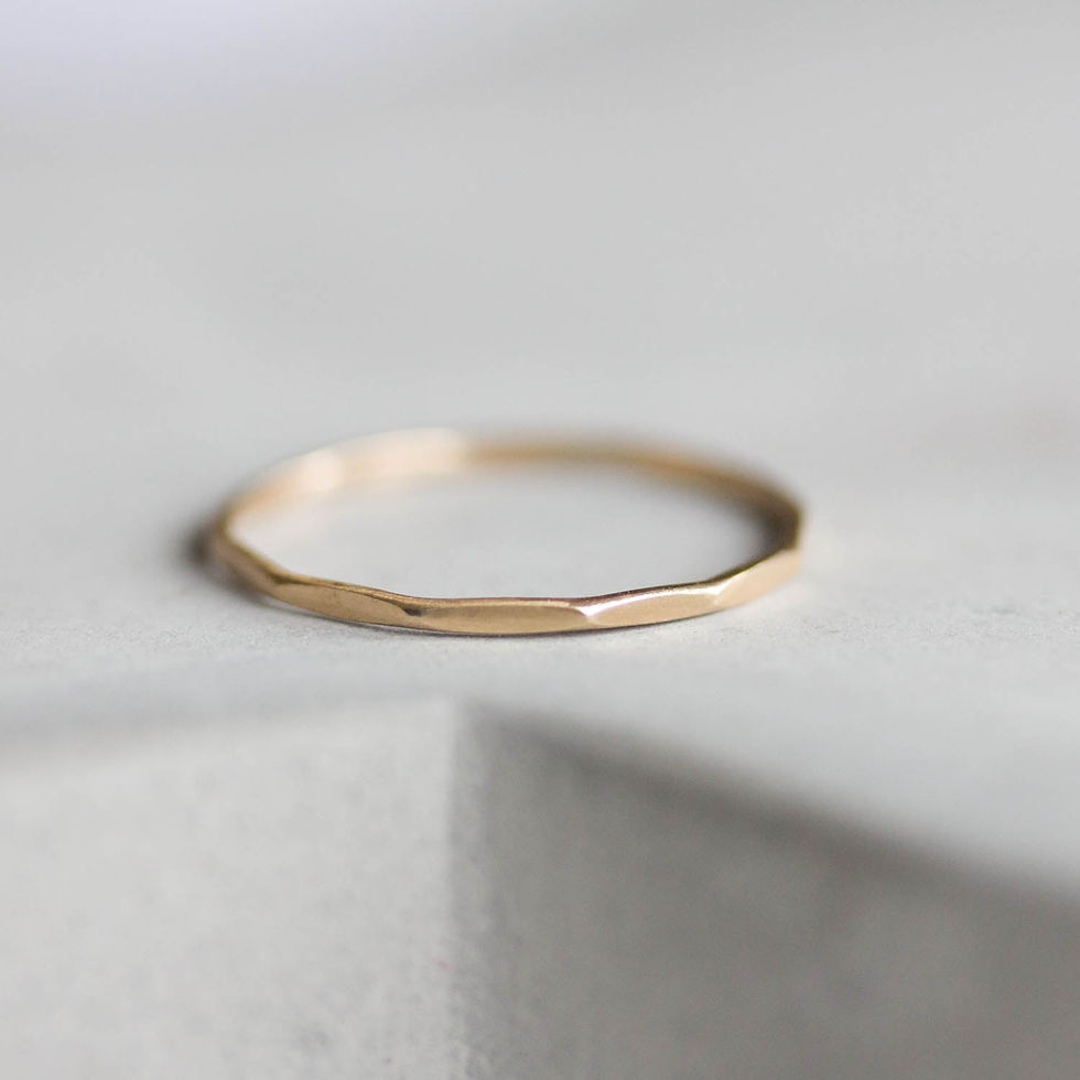 Thumbnail: Skinny faceted ring - tiny stackable ring