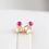Thumbnail: Pink sapphire stud earrings, sterling silver or gold