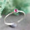 Thumbnail: Pink Garnet - skinny stackable ring with rose cut Rhodolite Garnet