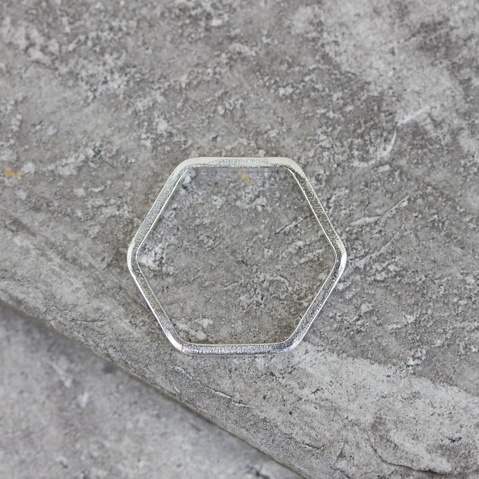 Thumbnail: Simple hexagon ring - 2mm wide - modern Sterling silver stackable ring