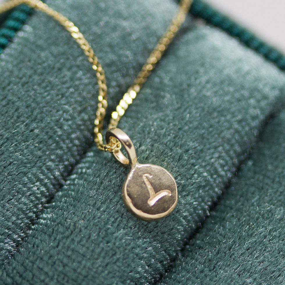 Thumbnail: Initial necklace, dainty initial pendant, 9k or14k gold, uppercase or lowercase