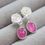 Thumbnail: Pink sapphires and roses earrings in sterling silver