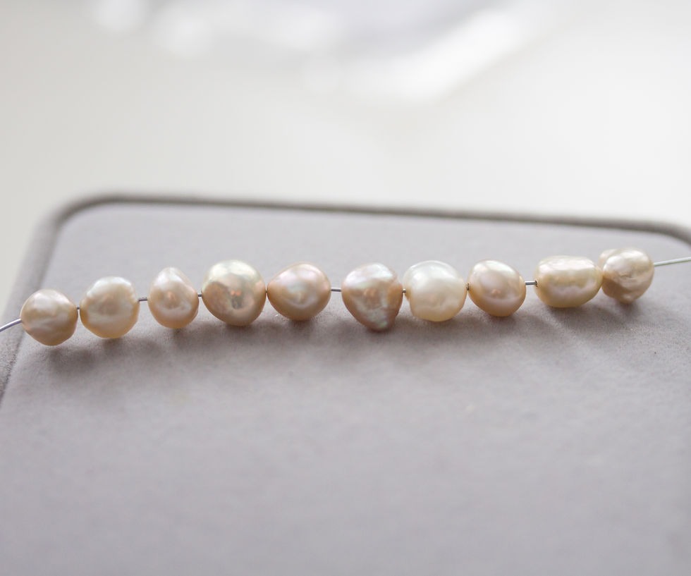Thumbnail: Sterling silver necklace with a keshi pearl bead