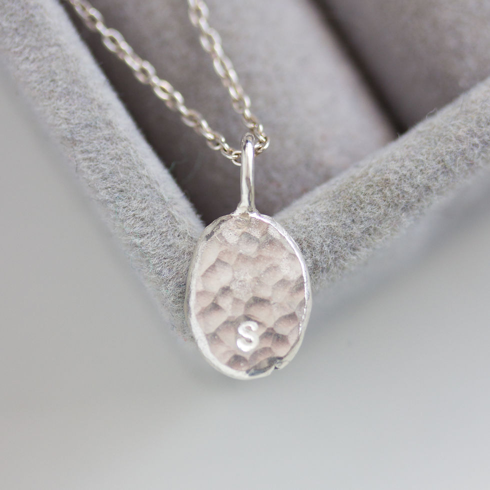 Thumbnail: Initial necklace, unique personalized pendant, recycled sterling silver