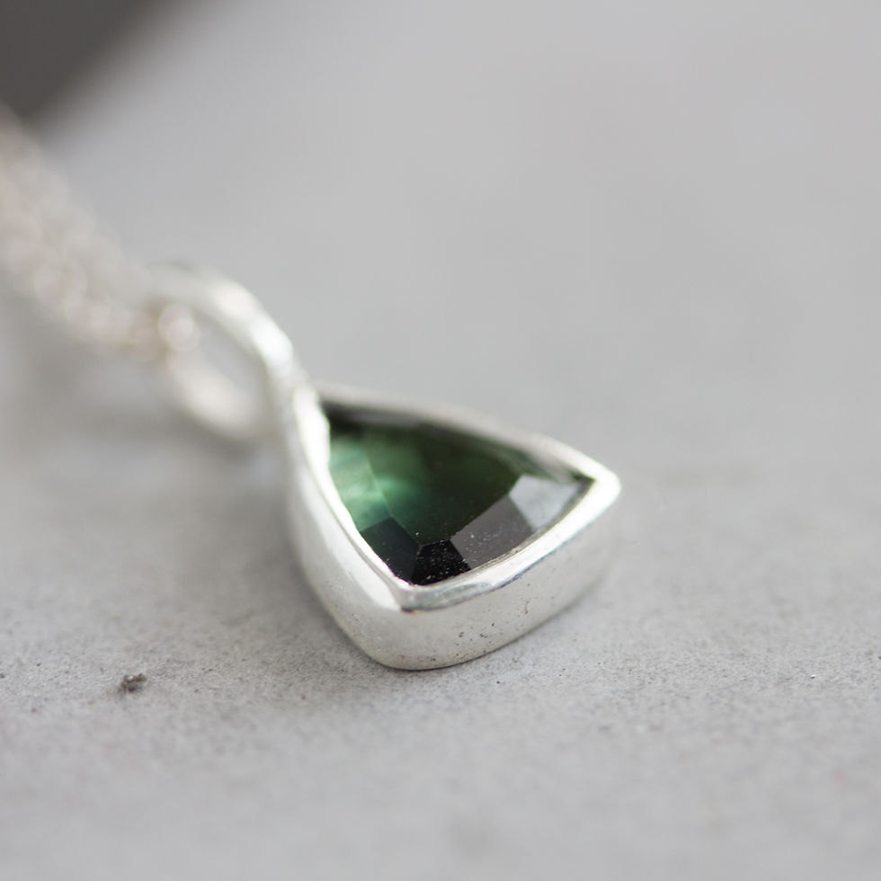 Thumbnail: Green-black Tourmaline necklace