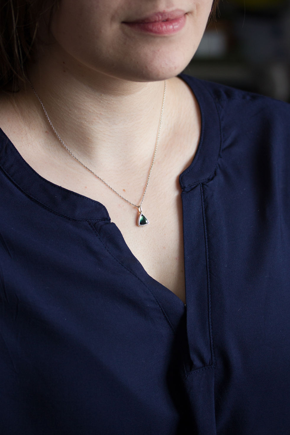 Thumbnail: Green-black Tourmaline necklace