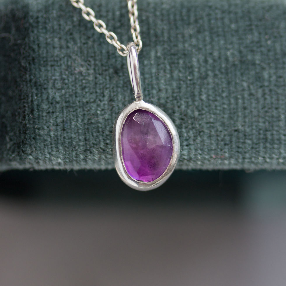 Thumbnail: Amethyst necklace - delicate necklace with free-form amethyst stone