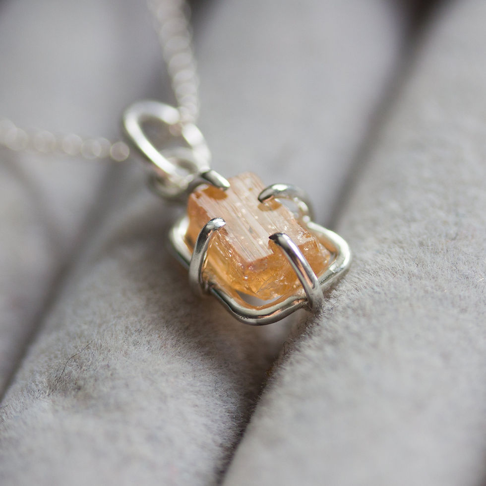 Thumbnail: Raw Topaz necklace, sterling silver