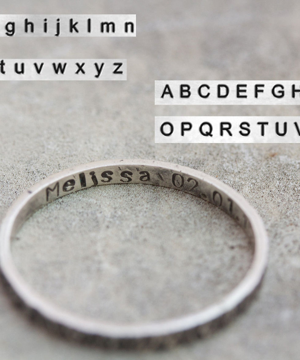 Thumbnail: Textured ring with personalized inscription on the inside, 2, 3 or 4mm wide