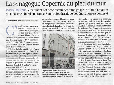 La synagogue Copernic au pied du mur