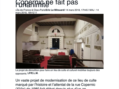 Paris : la démolition de la synagogue de la rue Copernic ne fait pas l’unanimité