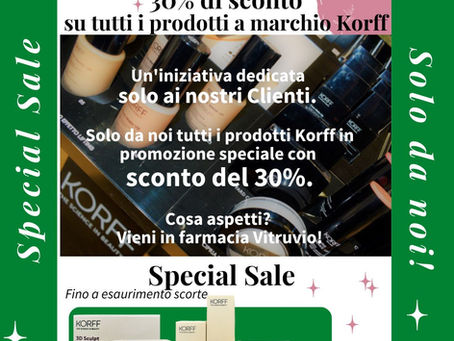 Offerta di primavera: 30% di sconto su tutti i prodotti a marchio Korff. Solo per i nostri clienti!