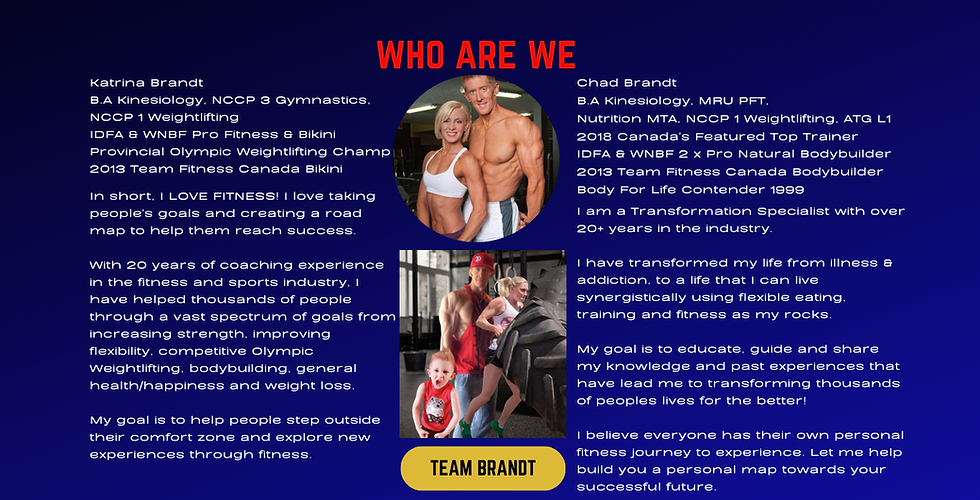 The Brandt's husband and wife fitness coaching team