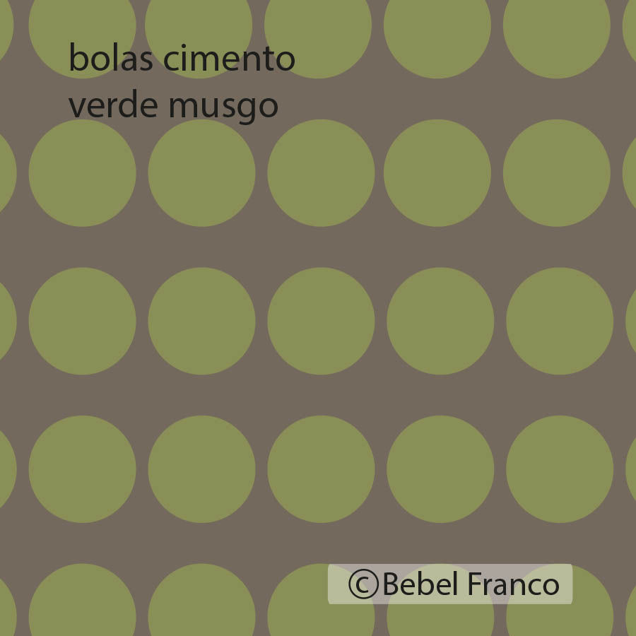 papel de parede bolas cimento verde musgo