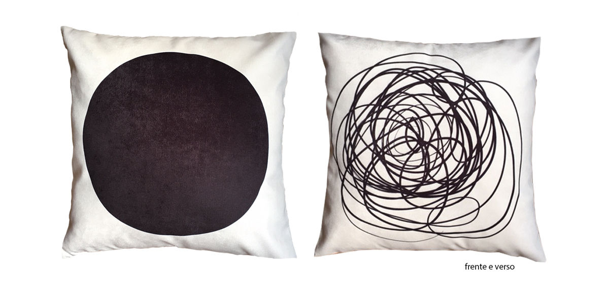 capa de almofada dupla face bola preta