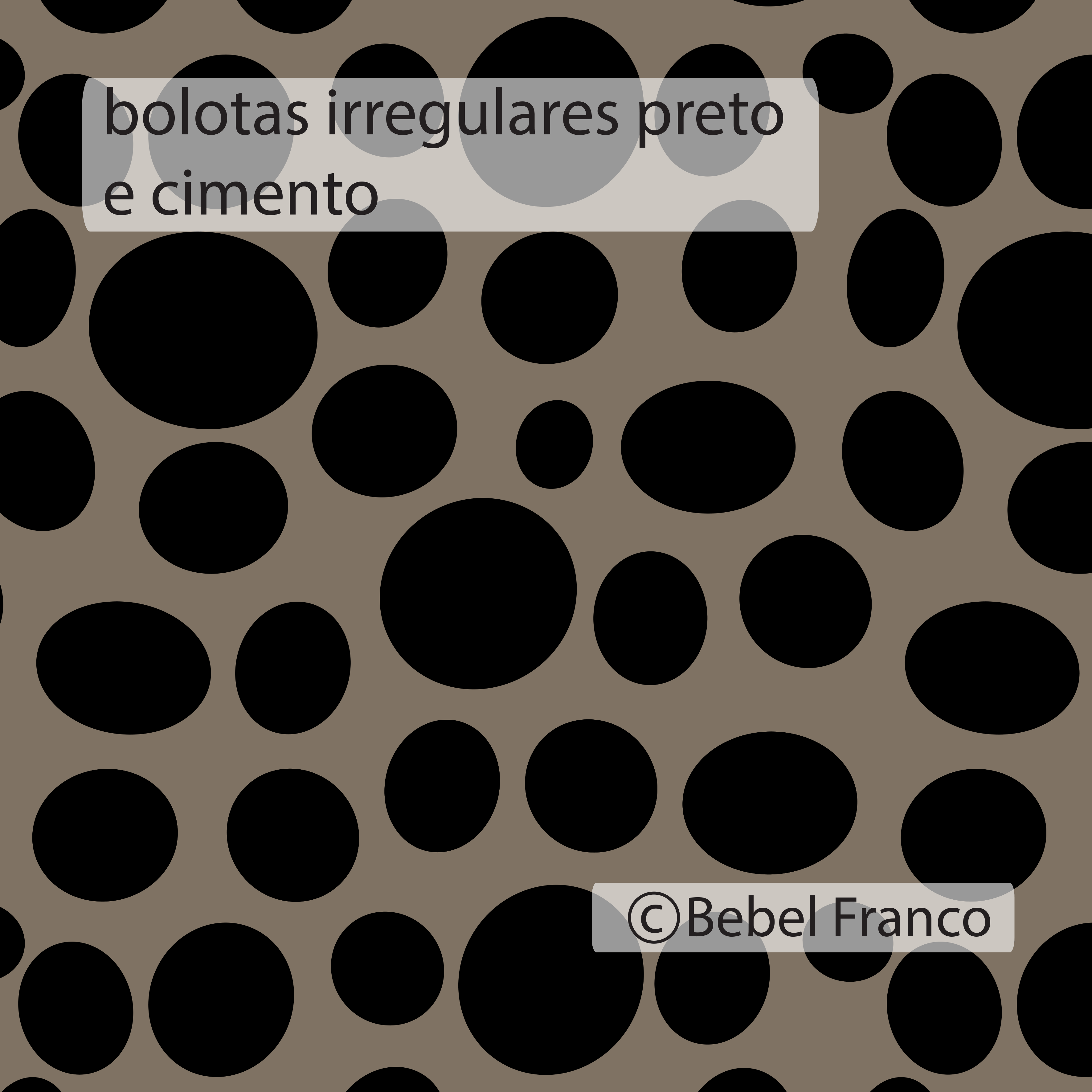 Tecido com estampa para decoração bolotas irregulares preto e cinza