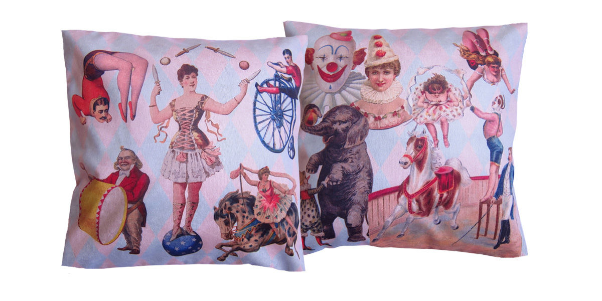 capa de almofada dupla face circo