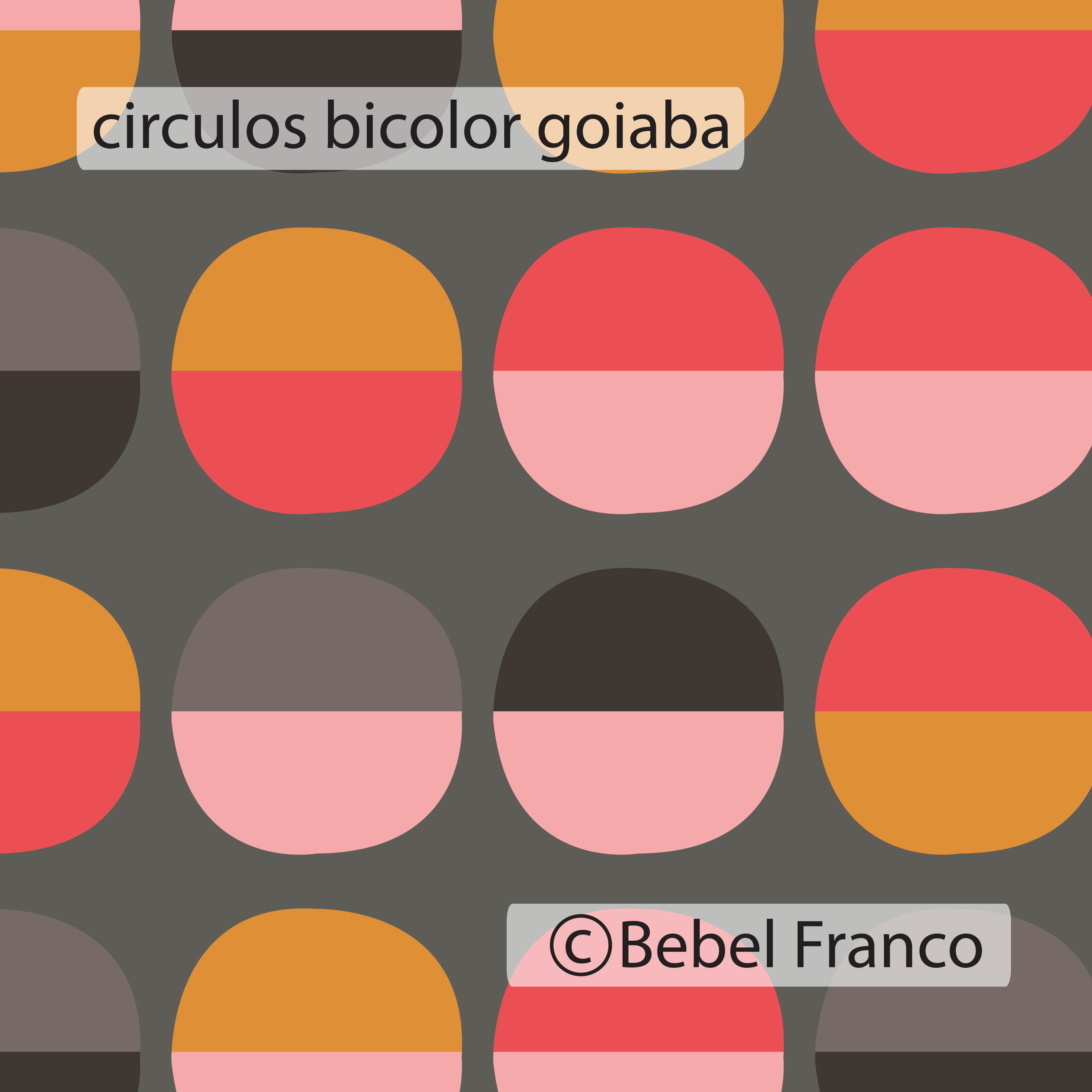 tecido para estofado círculos bicolor goiaba