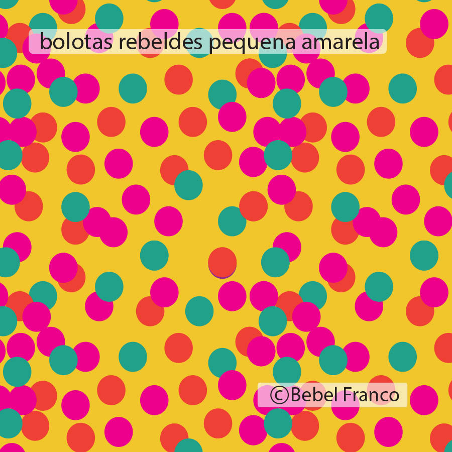 papel de parede bolas coloridas pequenas e fundo amarelo