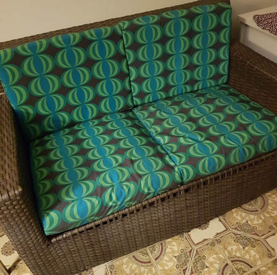 Miniatura: Tecido com estampa para decoração - pop cinza e verde