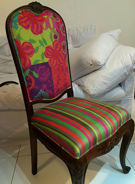 Miniatura: Tecido para decoracao e papel de parede estampa colorida patchwork alegre