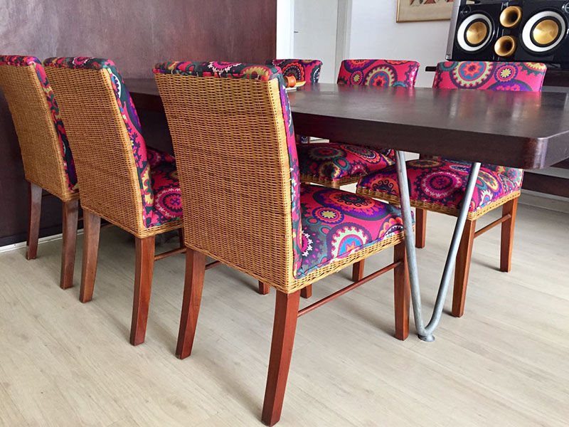 Miniatura: Tecido com estampa para decoração - kilim vermelho