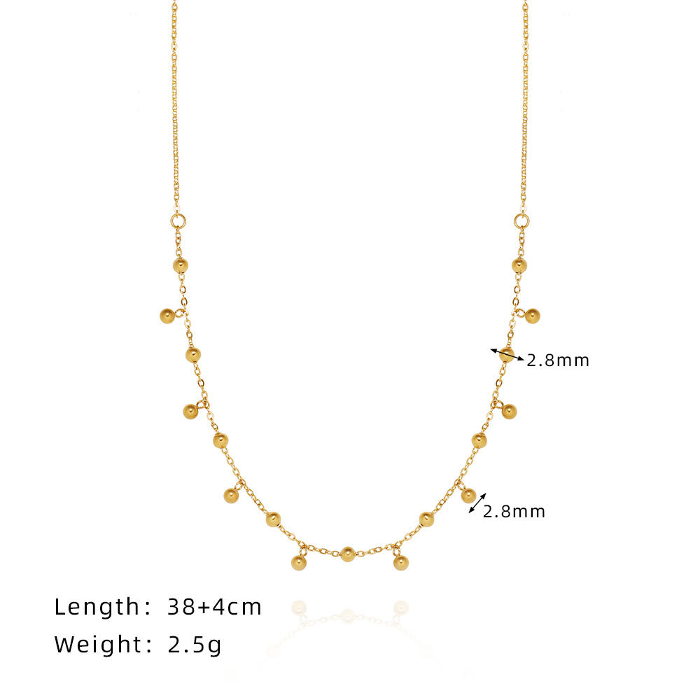 Stylish Shiny Zircon Double Layer Staniless Steel Waterproof Gold Plated Choker