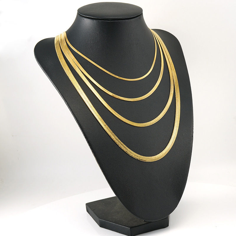 Miniatura: Classic Fashion Unisex Snake Chain Choker Necklace Woman Stainless Steel Herring