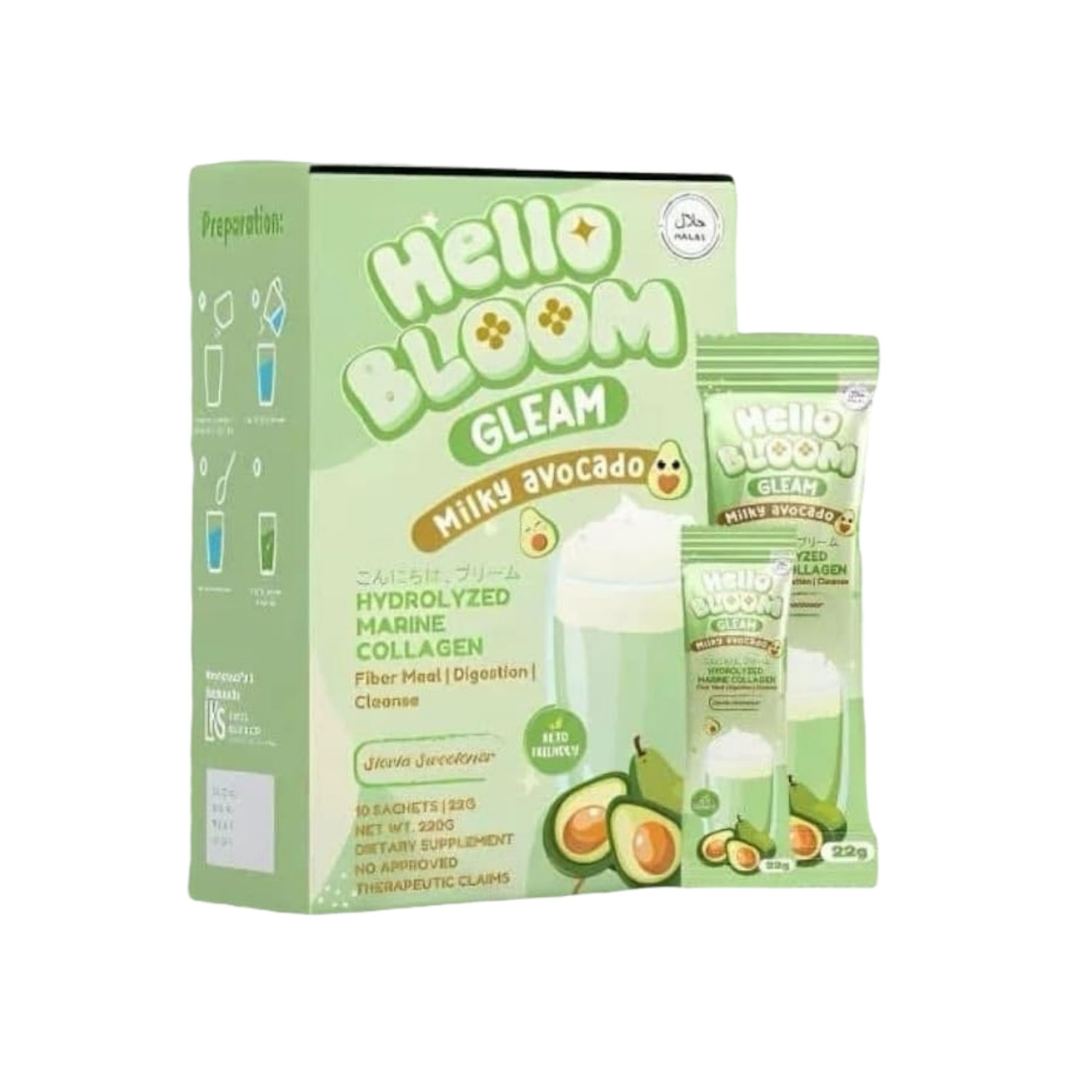 Hello Bloom Collagen Avocado Collagen Drink (10 x18g)