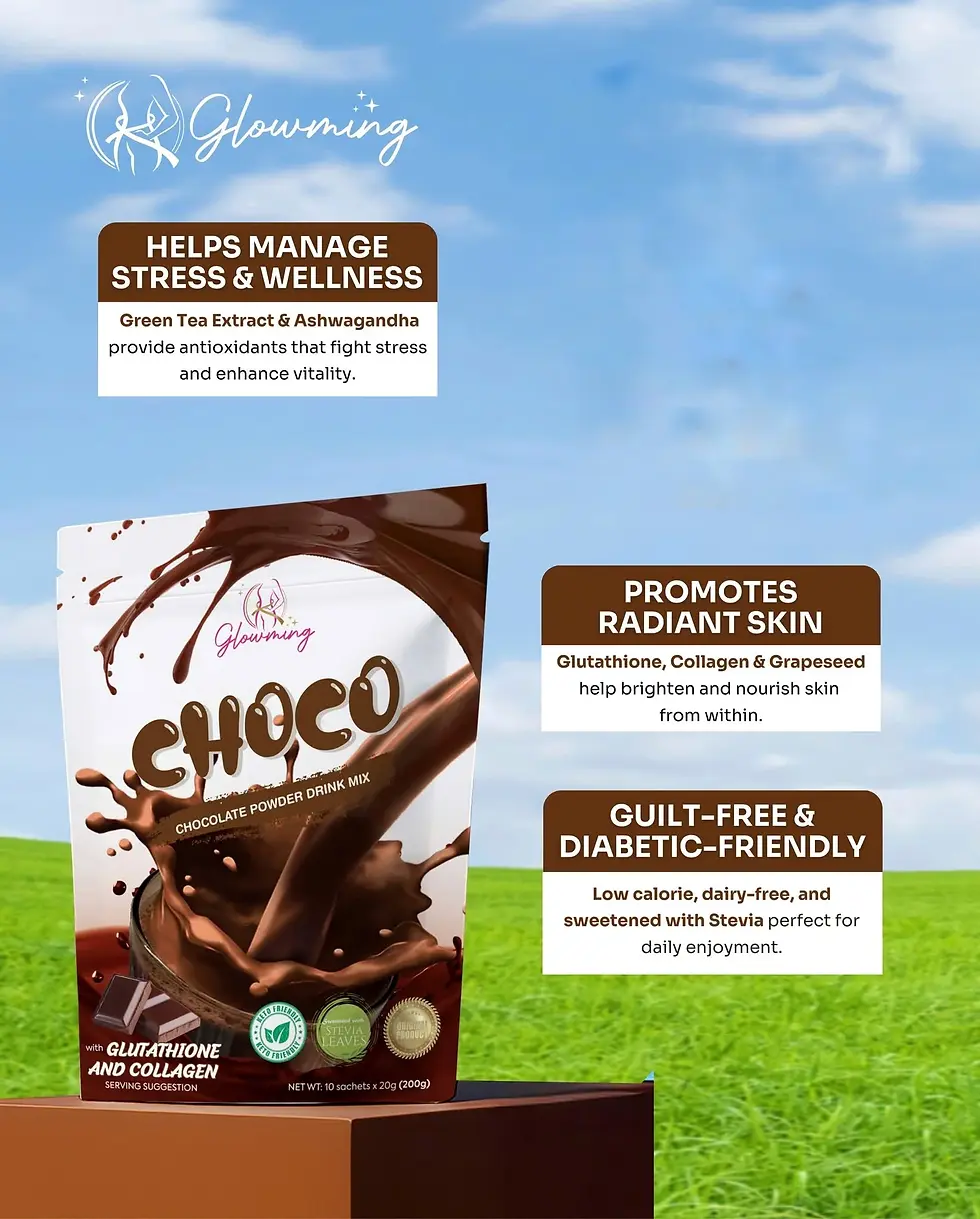 Thumbnail: Glowming Choco - Glutathione & Collagen Drink Mix (20g x 10 Sachets)