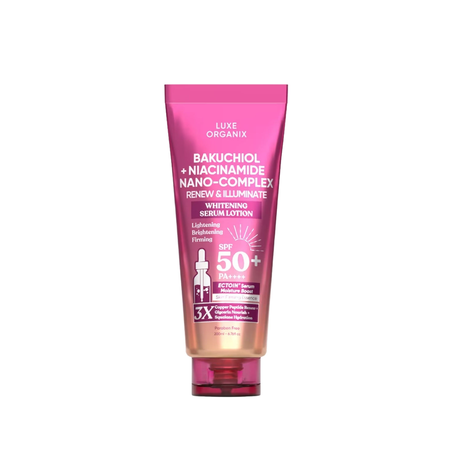 Luxe Organix Bakuchiol + Niacinamide Nano-Complex Serum Lotion SPF 50 (200ml)