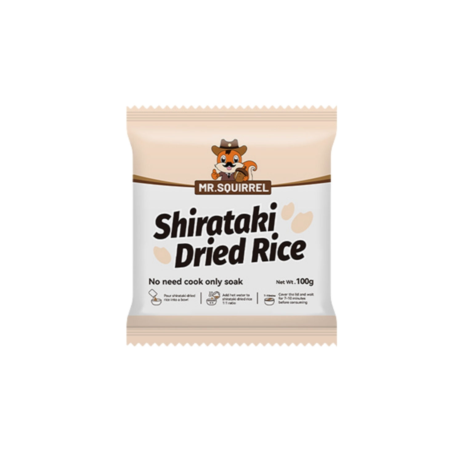 Mr.Squirrel Dry Shirataki Rice Konjac Keto Low Carb (100g)
