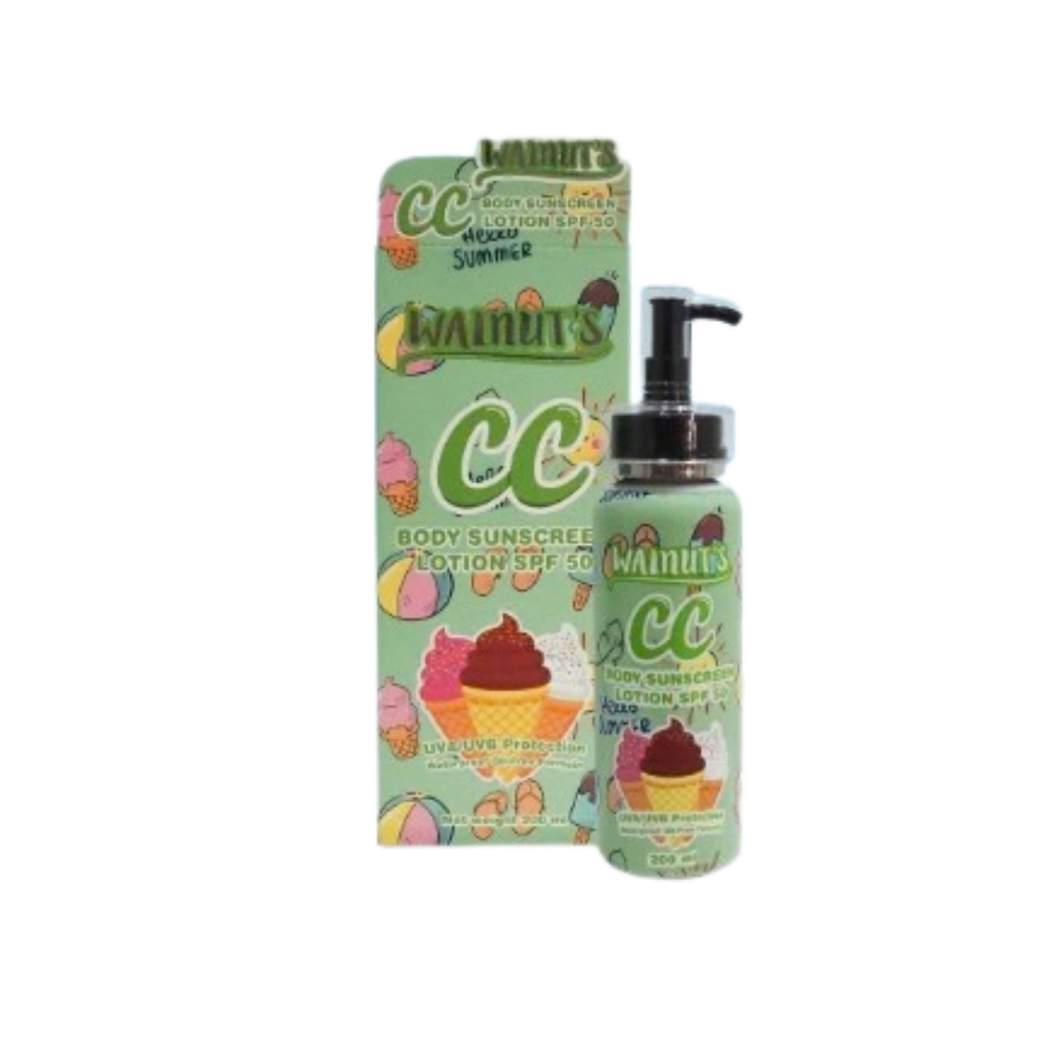 Walnut's CC Body Sceen Lotion SPF 50 PA+++ (200ml) Green