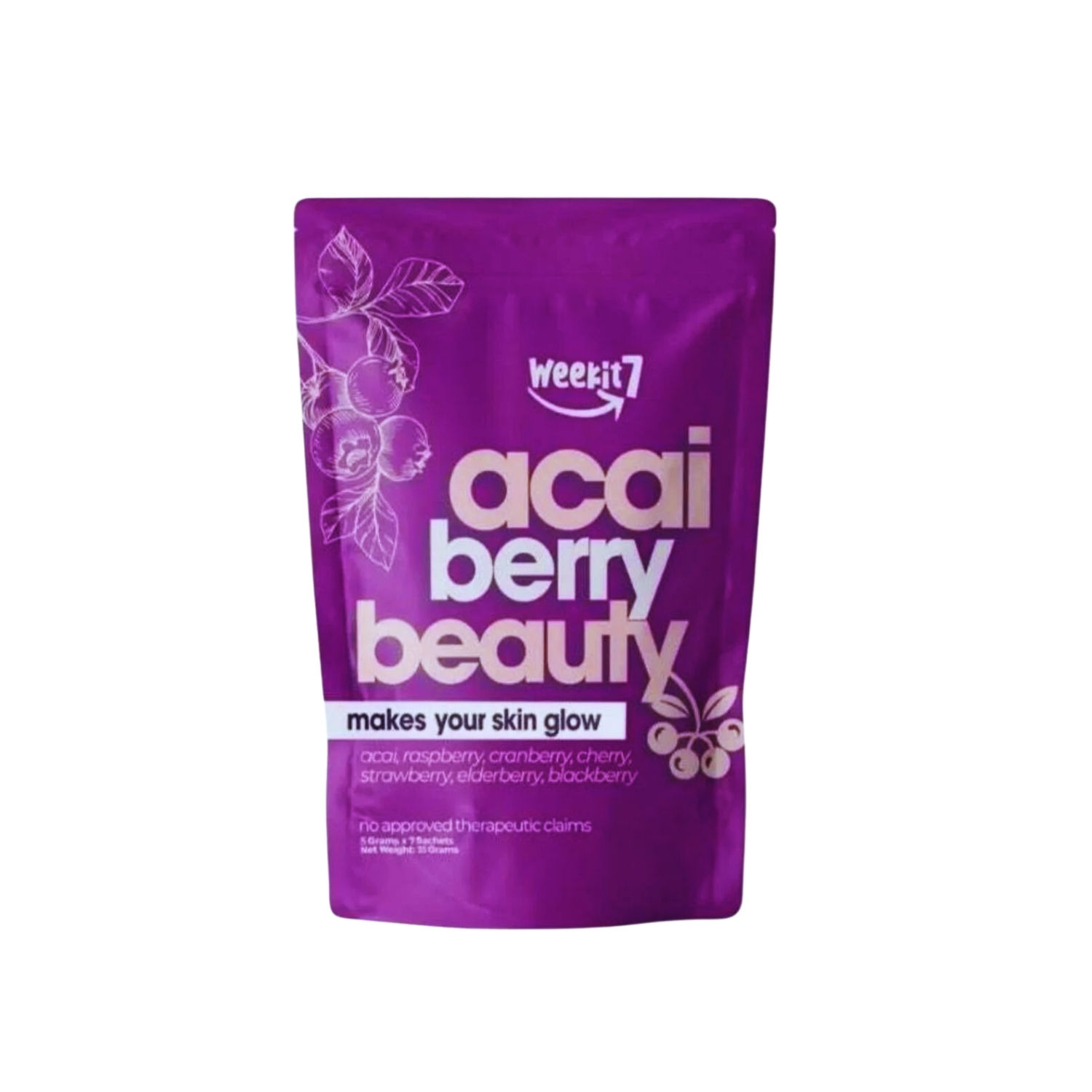 Weekit7 Acai Berry Beauty Collagen Drink 7 Sachets (35g)