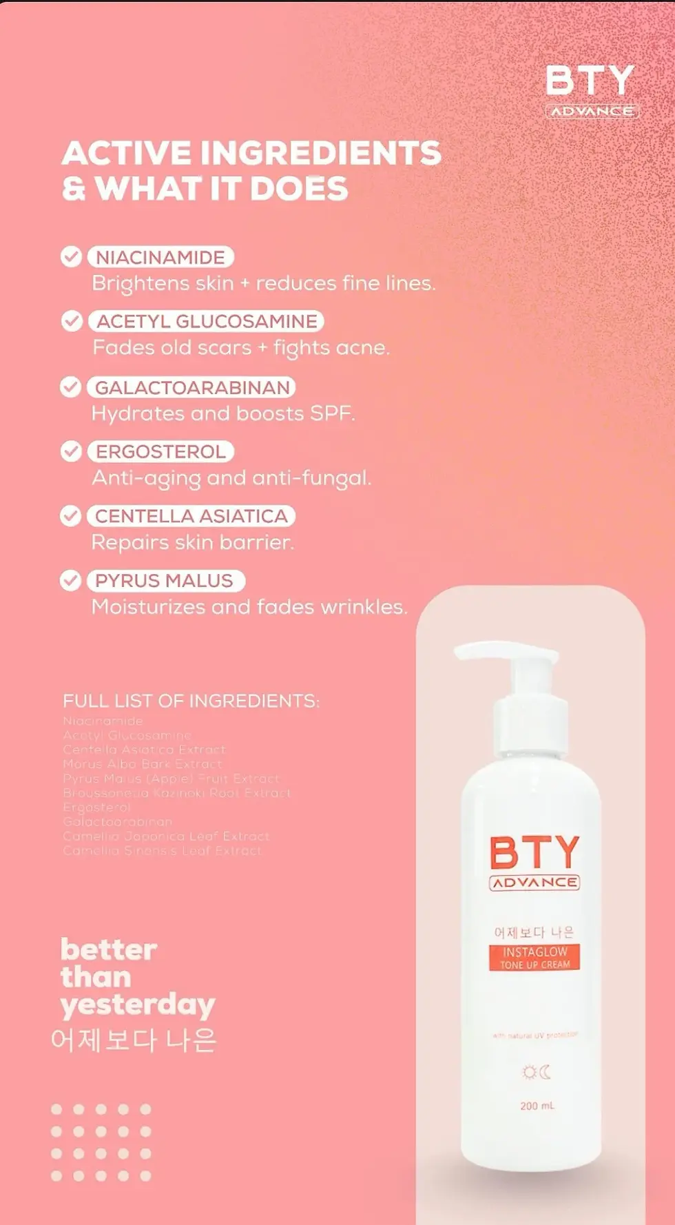 Thumbnail: BTY Advance Instaglow ToneUp Cream (200ml)