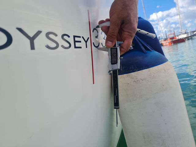 Odyssey, decal, sticker, graphics, measuring, calibre, boat